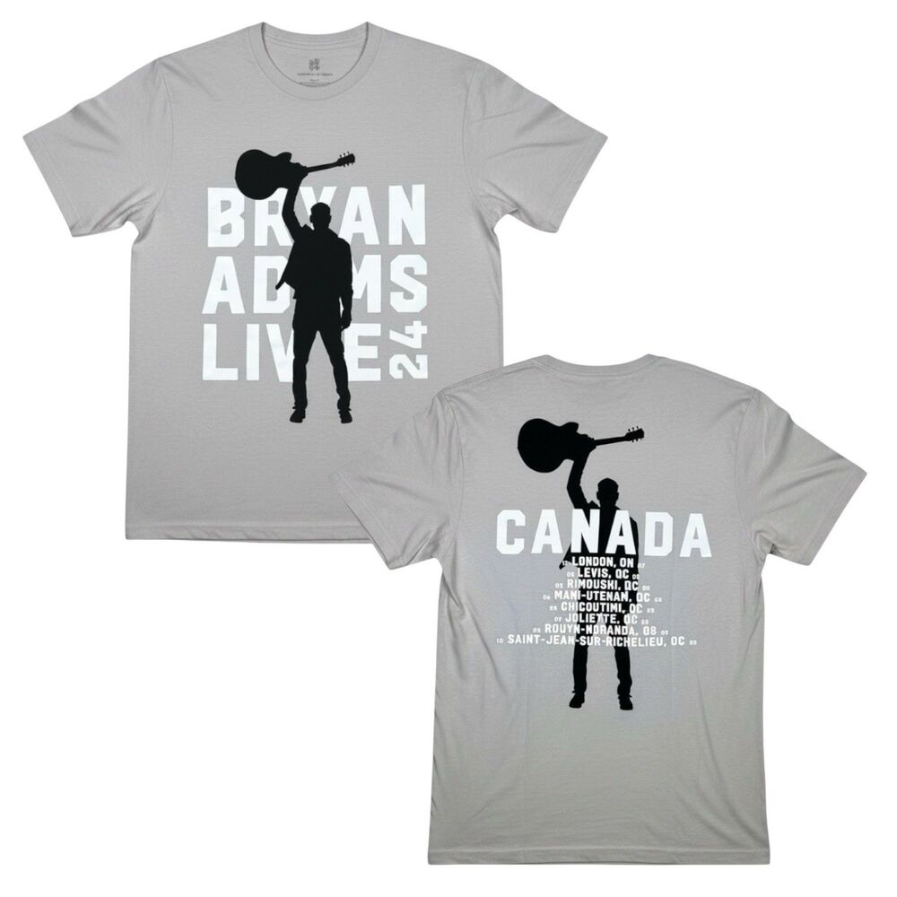 Bryan Adams Live T-Shirt Unisex Small Canada Tour 2024 Graphic Tee Concert NEW